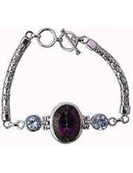 Mystic Topaz Bracelet with BT - Sterling Silver