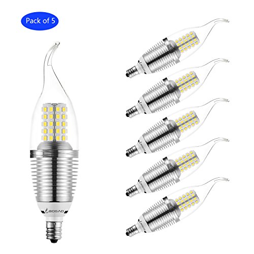 Bogao led candelabra bulb, 9w daylight 6000k led candle…