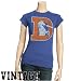 Junk Food Denver Broncos Ladies Royal Blue Slim Fit Vintage Premium T-shirt