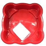Square Sand pit (96cm x 96cm) with cover. Red