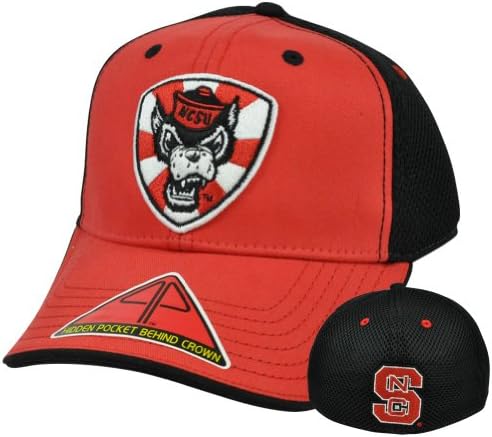 NCAA Butter Pro Pocket Flex Fit S/M Constructed Hat Cap Mesh NC State Wolfpack