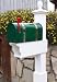 Green Mailbox with Brass Straps [CAPITOL CITY LUMBER]