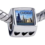 Pugster® Pandora Style Bead Chicago Photo Heart European Charm Bead Fits Pandora Bracelet