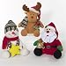 Set of 3 Animated Santa, Snowman & Reindeer Plush Christmas Dolls