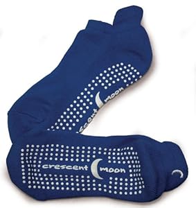 Crescent Moon Non-slip Yoga, Pilates, Barre Exersocks Blue Large 3 Pack