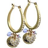 Image of Love Sparkle Gold Plated Crystal Heart Drop Earrings
