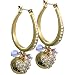 Love Sparkle Gold Plated Crystal Heart Drop Earrings