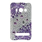 Premium Full Diamond Crystal Case for HTC EVO 4G / Purple w/ Silver Rhinest ....