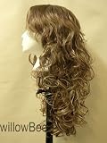 22 Long Mixed brown medium curls synthetic wigs