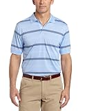 IZOD Men's Punch Line Knit Auto Stripe Polo Shirt, Breaker Blue, Small