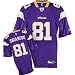 Visanthe Shiancoe Jersey: Reebok Purple Replica #81 Minnesota Vikings Jersey SZ L (50)