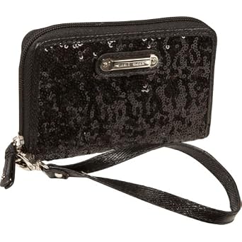Nine West Handbags Flash Lite Zip Around Tech (Black)