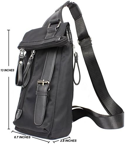 TUZEER Portable Nylon Chest Bag-Daypack Bum Bag Sling Bag Shoulder Casual Bag Shoulder Backpack Cross Body Bag for Men&Women