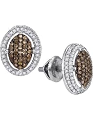 0.55CTW COGNAC DIAMOND MICRO-PAVE EARRING