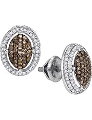 0.55CTW COGNAC DIAMOND MICRO-PAVE EARRING