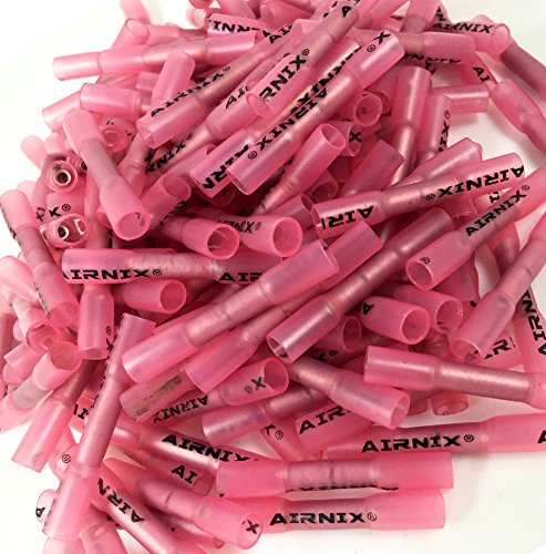 AIRNIX 50pc Red Heat Shrink Insulated Crimp Butt Connectors