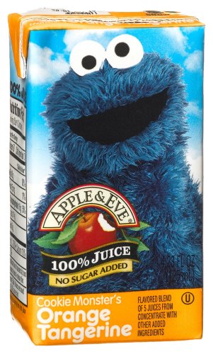 Apple & Eve Orange Tangerine Juice Cookie Monster, 8-Count Aseptic Boxes (Pack of 5) by Apple & Eve