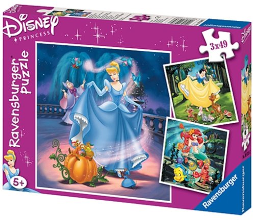 Childrens Toyshop  Spielwaren : Schneewittchen, Aschenputtel, Arielle, 3 x 49 Teile Puzzle