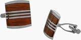 Men's Steel and Wood Style Cufflinks