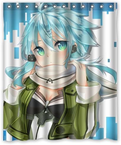Japanese Anime Sword Art Online Girl Shino Custom Design Shower Curtain Personalized Bath Curtain 60 * 72 Inch