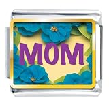 Flower Mom Valentine Hearts Italian Charms Bracelet Link