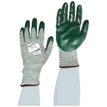 Ansell HyFlex 11-511 Kevlar Glove, Cut Resistant, Green Foam Nitrile Coating, Knit Wrist Cuff, Large, Size 9 (Pack of 12)