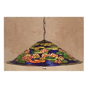 24 Inch W Tiffany Pond Lily Pendant Ceiling Fixture by Meyda