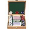 100 13 gm Pro Clay Casino Chips w/Beautiful Solid Oak Case (fls)