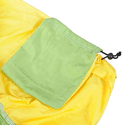 Antye Portable Parachute Nylon Fabric Travelling Camping Hammock Hanging Bed Double-person Outdoor Hammock(Green and Yellow)
