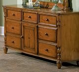 Home Elegance 1351 American Craftsman Style Dresser Brown Cherry finish