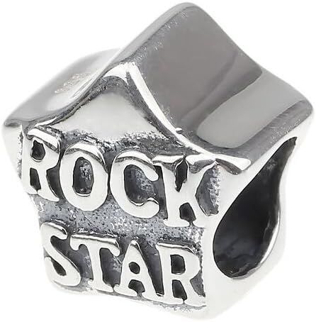 Everbling Rock Star Bead Authentic 925 Sterling Silver Charm Fits Pandora Chamilia Biagi Troll Europen Style Bracelets