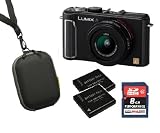 Panasonic Lumix DMC-LX3 Schwarz (KEIN GRAUIMPORT) inkl. zwei Akkus|8GB SDHC|Tasche|*Deutsch*