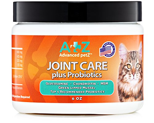 Advanced petZ Joint Care Food Supplement for Cats. Plus Glucosamine, Chondroitin, MSM. Best Ingredients to Ease Arthritis and Senior Pain. Natural Probiotics to Support Healthy Pet Diet. 6oz