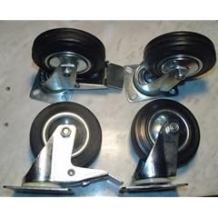 4 St�ck Transportrollen lenkbar 100mm Gummibereifung Lenk/FS
