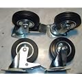 4 St�ck Transportrollen lenkbar 100mm Gummibereifung Lenk/FS