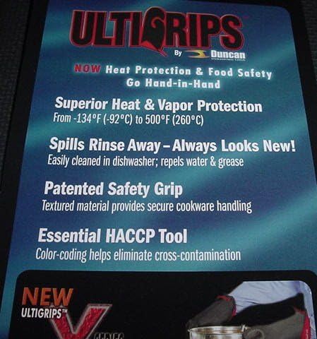 San Jamar ULTI-GRIPS 17" Black ULTIGRIPS Catering Heat Resistant Oven Mitt Hot Glove
