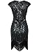 Vijiv Art Deco Great Gatsby Inspired Tassel Beaded 1920s Flapper Dress,Medium,Dark Green