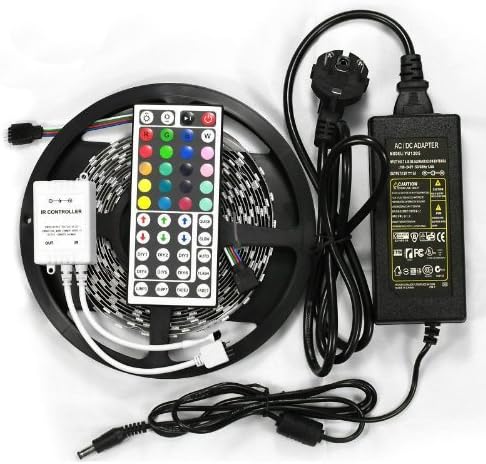 eTopTrade 5M(16.4ft) RGB Multi Color led table lamps for home Changing Kit with Flexible LED Strip, Controller with 44 Key Button Remote Flexible LED Ribbon and Power Supply