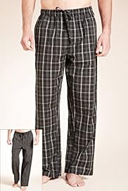 2 Pack Pure Cotton Checked Striped Pyjama Bottoms