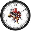 Pirate with Hook & Peg Leg and Patch over Eye Holding Sword - Pirate Theme Wall Clock by WatchBuddy Timepieces (Hunter Green Frame)