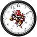 Pirate with Hook & Peg Leg and Patch over Eye Holding Sword - Pirate Theme Wall Clock by WatchBuddy Timepieces (Hunter Green Frame)
