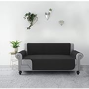 RHF Reversible Sofa Cover, Couch Covers for 3 Cushion Couch, Couch Covers for Sofa, Couch Cover, Sofa Covers for Living Room,Couch Covers for Dogs, Sofa Slipcover, Couch Protector(Sofa: Black/Gray)