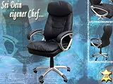 Produkt-Bild: ECHTES LEDER B&uuml;rosessel Drehstuhl Chefsessel B&uuml;rostuhl Schreibtischstuhl SCHWARZ