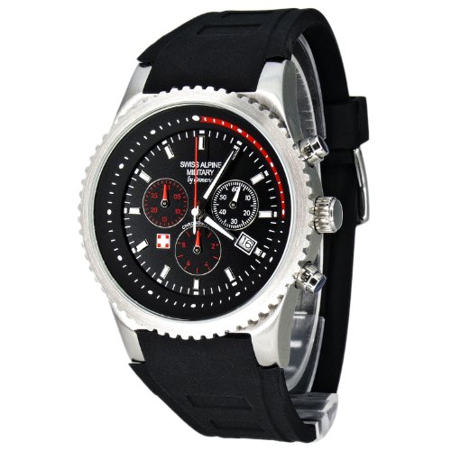 Swiss Alpine Military Herren-Armbanduhr XL SP287 Chronograph Kautschuk 2870.9837SAM