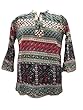 Multicolor Tunic Top Tribal Print Cotton Large Top