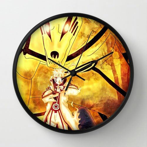 Naruto Shippuden Uzumaki Naruto Kyuubi Black Frame 10 Inch Wall Decoration Wall Clock