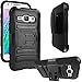 Galaxy Amp 2 Case, Galaxy Express 3 Case, Galaxy Luna Case, Galaxy J1 2016 Case, ATUS Hybrid Armor Kickstand Swivel Belt Clip Holster with Tempered Glass Screen Protector (Black/Black)