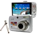 SVP Xthinn-737 Silver 7MP 3x Optical zoom 3-inch LCD Digital Camera + FREE Tripod