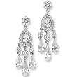 Sterling Silver Cubic Zirconia Dangle Post Earrings by Cheryl M