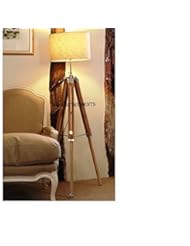 Lighting: Vintage Classic Teak Wood Tripod Floor Lamp Nautical Floor Home Decor lamp - Vintage Armour Store